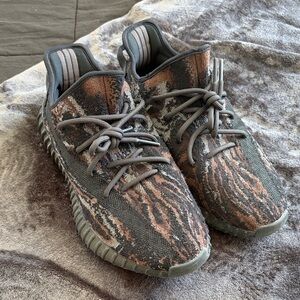 Adidas Camouflage Pattern Yeezy Sneakers - Black, Gray, Brown